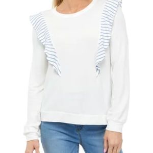 Ruffled Woven Knit Top